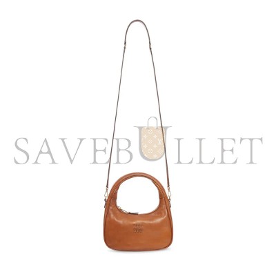 MIU MIU WANDER SMALL COGNAC LEATHER HOBO BAG (20*17*6cm)